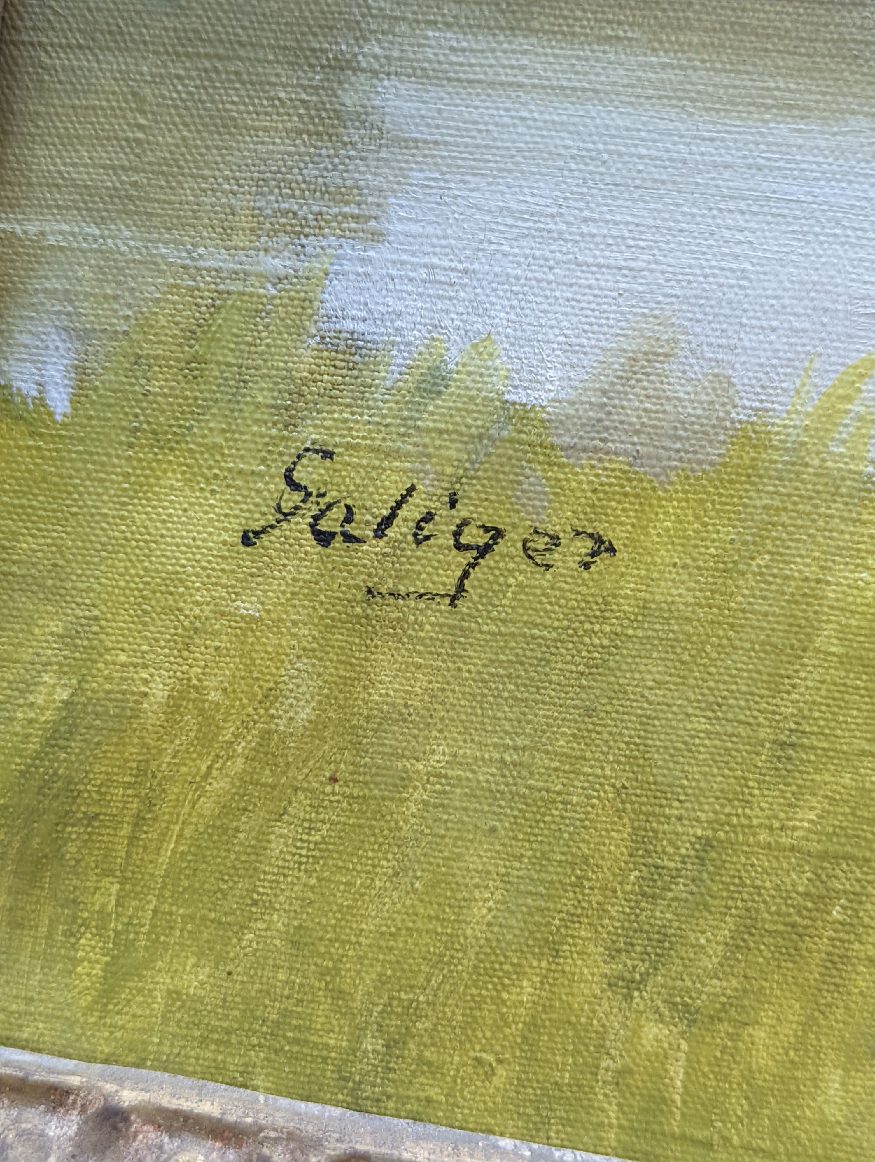 Fritz Saliger (Austrian, 1896-1975), oil on canvas, Birch trees in a summer landscape, signed, 60 x 75cm 100-200